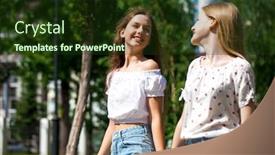  Presentation with teenagers - Presentation consisting of two-funny-girlfriends-teenagers background and a tawny brown colored foreground