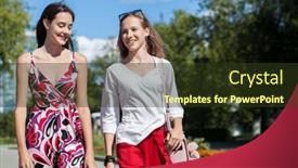  Presentation with teenagers - Slides with two-funny-girlfriends-teenagers background and a tawny brown colored foreground