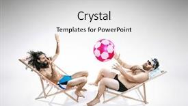  Presentation with funny - Cool new theme with two funny guys on deckchair backdrop and a light gray colored foreground
