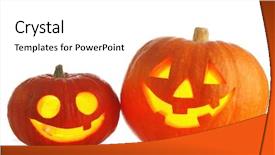  Presentation with black jack - Audience pleasing PPT theme consisting of funny halloween jack o' lantern backdrop and a white colored foreground