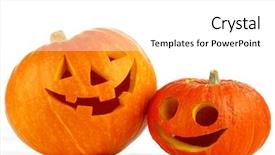  Presentation with lanna lantern - Beautiful presentation featuring two funny jack o lantern backdrop and a white colored foreground