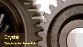  Presentation with connecting - Slides featuring two gears connecting background and a tawny brown colored foreground