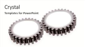  Presentation with floral border over white - Audience pleasing slides consisting of two gears over white background backdrop and a white colored foreground
