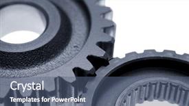  Presentation with gears - PPT layouts consisting of two gears over white background background and a ocean colored foreground