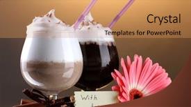  Presentation with cocktail - Presentation featuring glasses of coffee cocktail background and a coral colored foreground