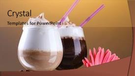  Presentation with cocktail - Audience pleasing slides consisting of glasses of coffee cocktail backdrop and a yellow colored foreground