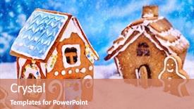  Presentation with gingerbread man - PPT layouts featuring two gingerbread houses and gingerbread background and a  colored foreground