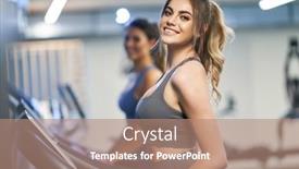  Presentation with treadmill - Amazing presentation having two-girl-friends-working-out backdrop and a coral colored foreground