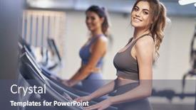  Presentation with friends - Presentation design consisting of two-girl-friends-working-out background and a ocean colored foreground