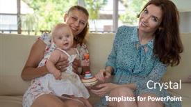  Presentation with women - Beautiful presentation design featuring two-girlfriends-couple-women backdrop and a violet colored foreground
