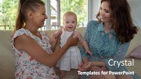 Presentation with women - PPT theme consisting of two-girlfriends-couple-women background and a tawny brown colored foreground