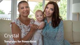  Presentation with women - Presentation theme with two-girlfriends-couple-women background and a tawny brown colored foreground