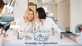  Presentation with manicure - Slide set having two-girlfriends-leisures-on-manicure background and a lemonade colored foreground