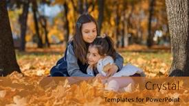  Presentation with maple - Presentation theme having two-girls-are-sitting background and a gold colored foreground
