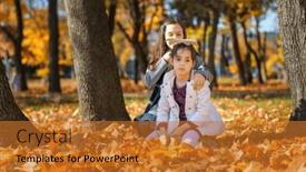  Presentation with bright yellow - Slides having two-girls-are-sitting background and a gold colored foreground