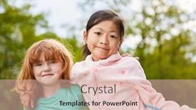  Presentation with best - Theme with two-girls-as-best-girlfriends background and a lemonade colored foreground