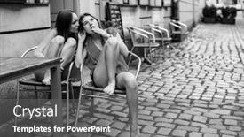  Presentation with black girls - Audience pleasing PPT layouts consisting of two-girls-friends-sitting backdrop and a gray colored foreground