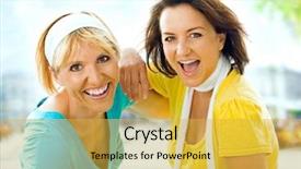  Presentation with fun - PPT layouts enhanced with two-girls-having-fun background and a yellow colored foreground