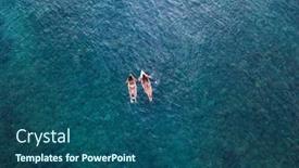  Presentation with surfing - Amazing PPT theme having two-girls-paddle-side backdrop and a ocean colored foreground
