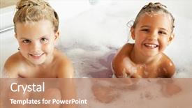  Presentation with together - Amazing presentation having two girls playing in bath backdrop and a  colored foreground