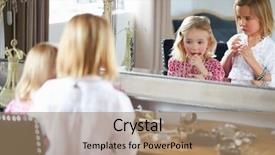  Presentation with jewelry - Amazing PPT layouts having two girls playing with jewelry backdrop and a coral colored foreground