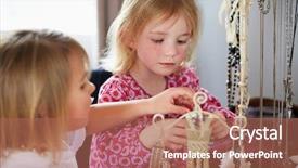  Presentation with jewelry - Colorful theme enhanced with two girls playing with jewelry backdrop and a coral colored foreground