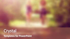  Presentation with done - Colorful presentation enhanced with two girls riding bikes on a path in a park full of trees done with a retro vintage instagram filter effect app or action and blurred out so text can be place over the image backdrop and a coral colored foreground