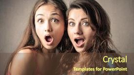  Presentation with girls night - Theme enhanced with two girls spending the night background and a tawny brown colored foreground