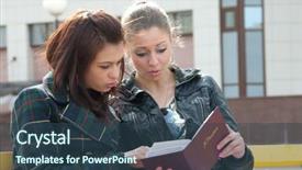  Presentation with album - Audience pleasing slides consisting of two girls watch photos in album sitting outdoors backdrop and a tawny brown colored foreground