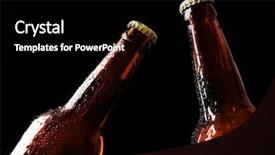  Presentation with two plastic bottles milk - Colorful theme enhanced with two glass bottles of beer backdrop and a  colored foreground