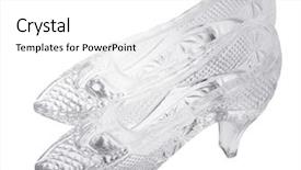  Presentation with helping others two hands woman - Beautiful presentation featuring two glass woman shoes isolated backdrop and a white colored foreground