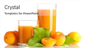  Presentation with apricot - Amazing slide set having two glasses of apricot juice backdrop and a white colored foreground
