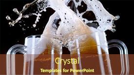  Presentation with toasting - Theme having two-glasses-of-beer-toasting background and a tawny brown colored foreground