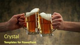  Presentation with two glasses of champagne - Presentation theme consisting of two-glasses-of-beer background and a  colored foreground