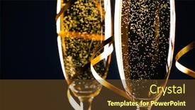  Presentation with romance - PPT theme having two-glasses-of-champagne background and a tawny brown colored foreground