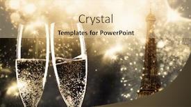  Presentation with eiffel tower - Slide deck consisting of two-glasses-of-champagne background and a lemonade colored foreground