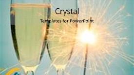  Presentation with champagne - Beautiful presentation theme featuring two glasses of champagne with ribbons and burnning sparkler backdrop and a mint green colored foreground