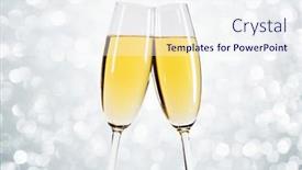  Presentation with party lights - Beautiful presentation featuring two-glasses-of-champagne backdrop and a sky blue colored foreground