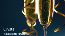  Presentation with dark blue - PPT layouts consisting of two-glasses-of-champagne background and a navy blue colored foreground