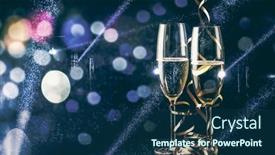  Presentation with spotlight - Presentation theme consisting of two-glasses-of-champagne background and a ocean colored foreground