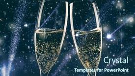  Presentation with new year - Beautiful slide deck featuring two-glasses-of-champagne backdrop and a ocean colored foreground