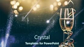  Presentation with spotlight - Audience pleasing slide set consisting of two-glasses-of-champagne backdrop and a navy blue colored foreground