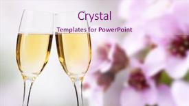  Presentation with beautiful spring flowers - Amazing presentation theme having two glasses of champagne backdrop and a pink colored foreground