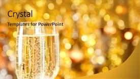  Presentation with christmas lights - Beautiful PPT theme featuring shallow depth of field focus backdrop and a gold colored foreground