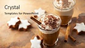  Presentation with christmas chocolate - Audience pleasing presentation theme consisting of two glasses of coffee shake backdrop and a lemonade colored foreground