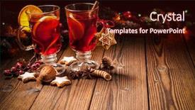  Presentation with two glasses of champagne - Cool new presentation design with two glasses of hot mulled backdrop and a wine colored foreground