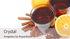  Presentation with wine - Cool new slide set with two glasses of hot wine backdrop and a soft green colored foreground