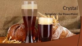  Presentation with canvas - PPT layouts featuring two glasses of kvass background and a coral colored foreground