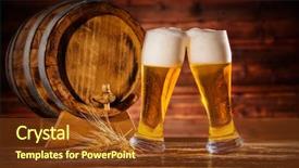  Presentation with beer - PPT theme with two glasses of lager background and a tawny brown colored foreground