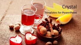 Presentation with mulled wine - Cool new presentation theme with two glasses of mulled wine backdrop and a coral colored foreground